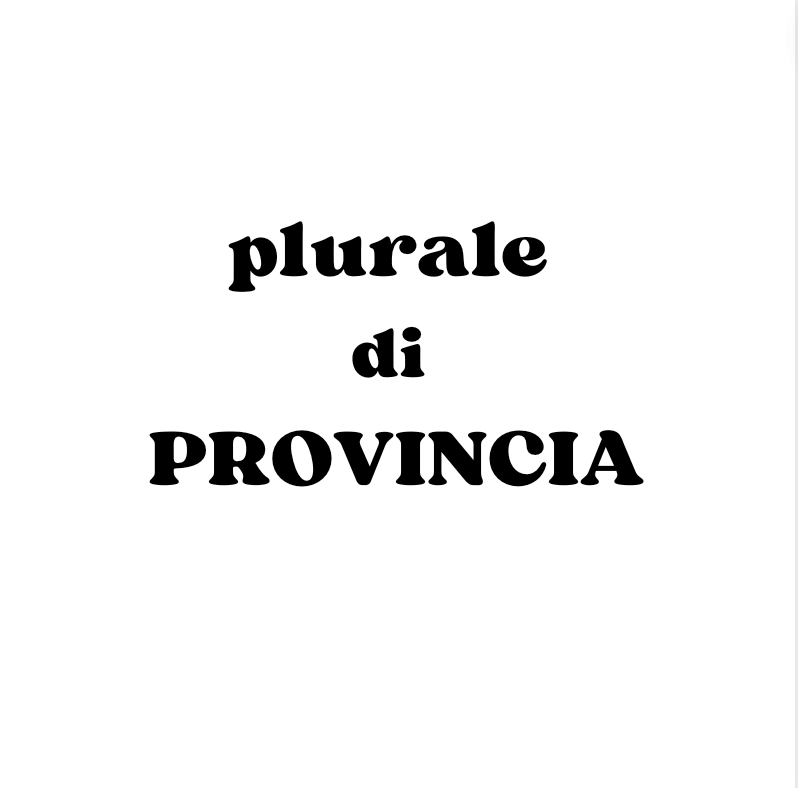 Plurale di provincia: province o provincie?